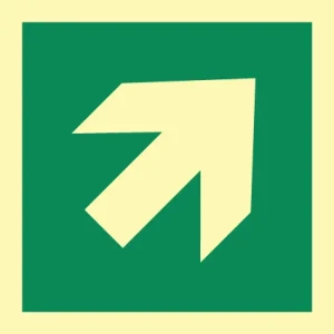 45 degree arrow sign ES0006 photoluminescent maritime safety sign