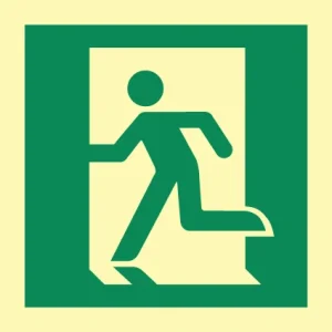 Emergency exit left sign ES0001 photoluminescent maritime safety sign