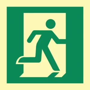 Emergency exit right sign ES0002 photoluminescent maritime safety sign