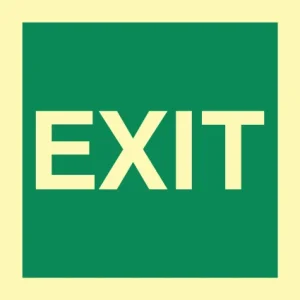 IMO exit sign ES0014 photoluminescent maritime safety sign