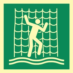 Scramble net sign ES0028 photoluminescent maritime safety sign