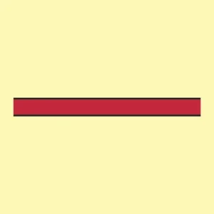 Red fire safety pictogram marking an 'A' class fire division bulkhead sign, IMPA 33.6031, ISSA 47.560.31, SKU FS0142.
