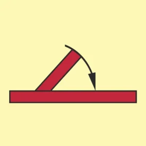 Red fire safety pictogram marking an 'A' class self-closing fire door sign, IMPA 33.6033, ISSA 47.560.33, SKU FS0146.