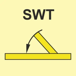 IMO fire control symbol for 'B' self-closing semi-watertight fire door (yellow SWT) – FS0232