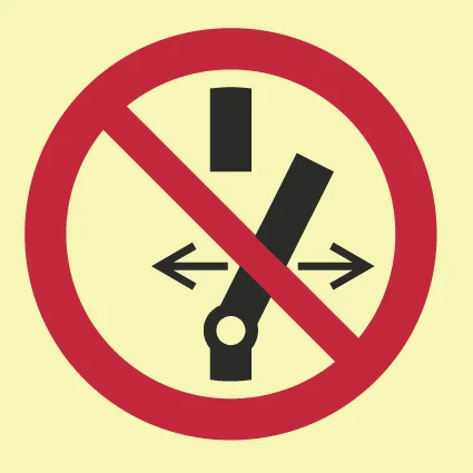 Do not switch sign PS0008 - ISO 7010 prohibition sign for marine and port use