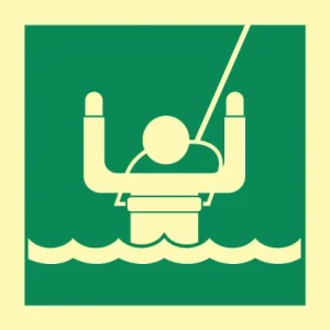 Rescue sling sign ES0026 photoluminescent maritime safety sign