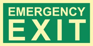 Emergency exit sign ES0032 photoluminescent maritime safety sign