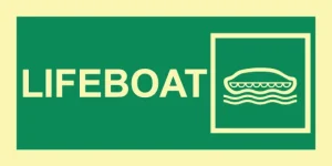 Lifeboat sign ES0039 photoluminescent maritime safety sign