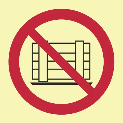 Do not obstruct sign PS0009 - ISO 7010 prohibition sign for marine and port use