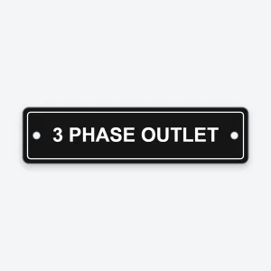 3 Phase Outlet engraved label