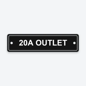 20A Outlet engraved label