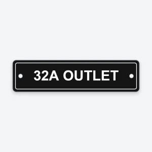 32A Outlet engraved label